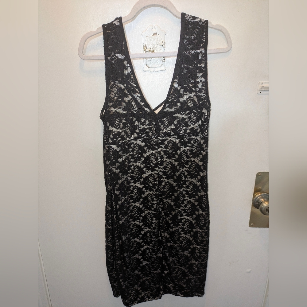 Torrid Black and Cream Lace Dress Size 1 14/16 - Picture 5 of 6